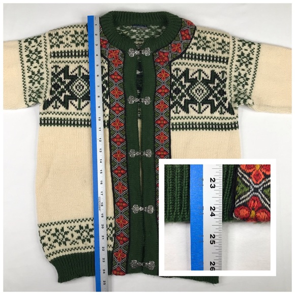 Vintage Dale Of Norway Unisex Wool Cardigan Sweater Sz 40 (Small) - Picture 9 of 13